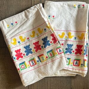 Vintage 80s hospital receiving blankets (2 count)